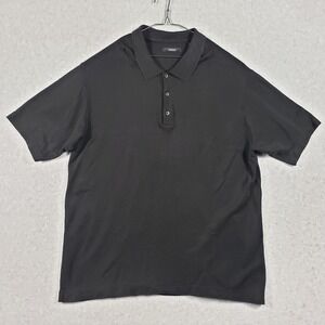 Fenzia XXL Black Polo Shirt Rayon Cotton Short Sleeve Collared Men's Size 2XL
